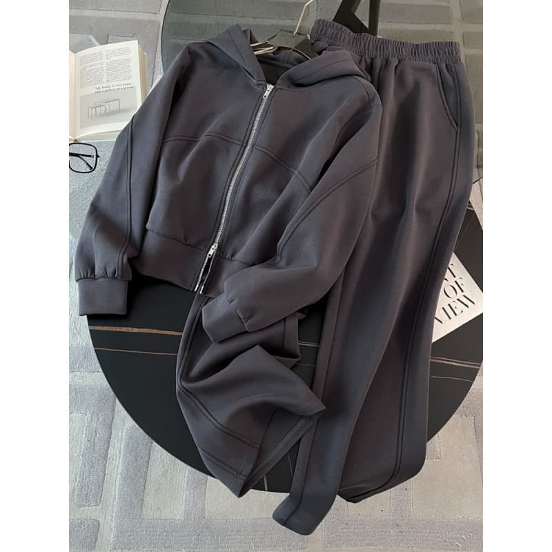 Premium Casual Tracksuit Set - Oversized Hoodie & Wide-Leg Pants For Women, Soft Polyester Fabric (S-3XL)