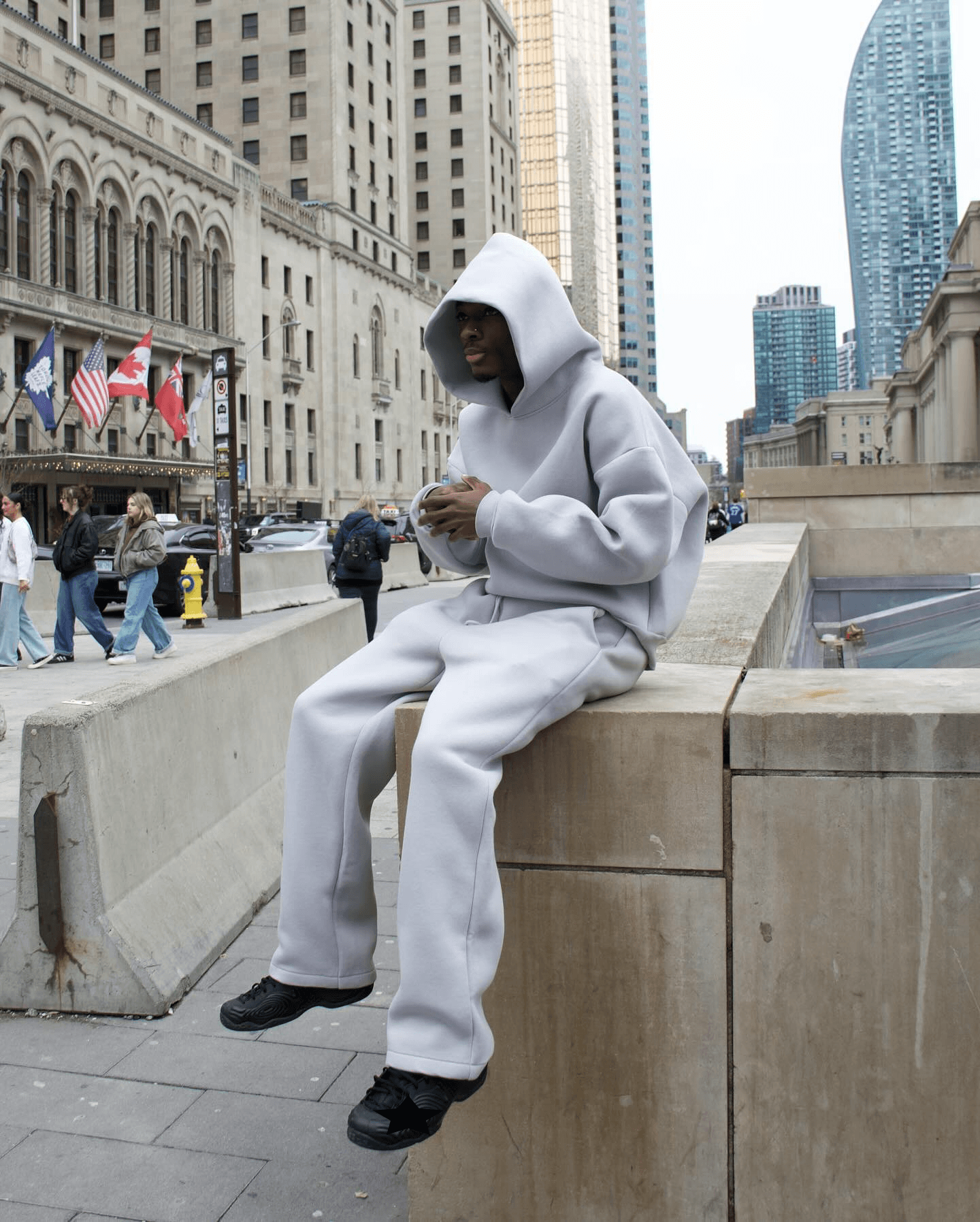 Men's Clothing Couple Fashion Hoodie Sweatshirt Solid Color Loose Sweatshirt Trousers