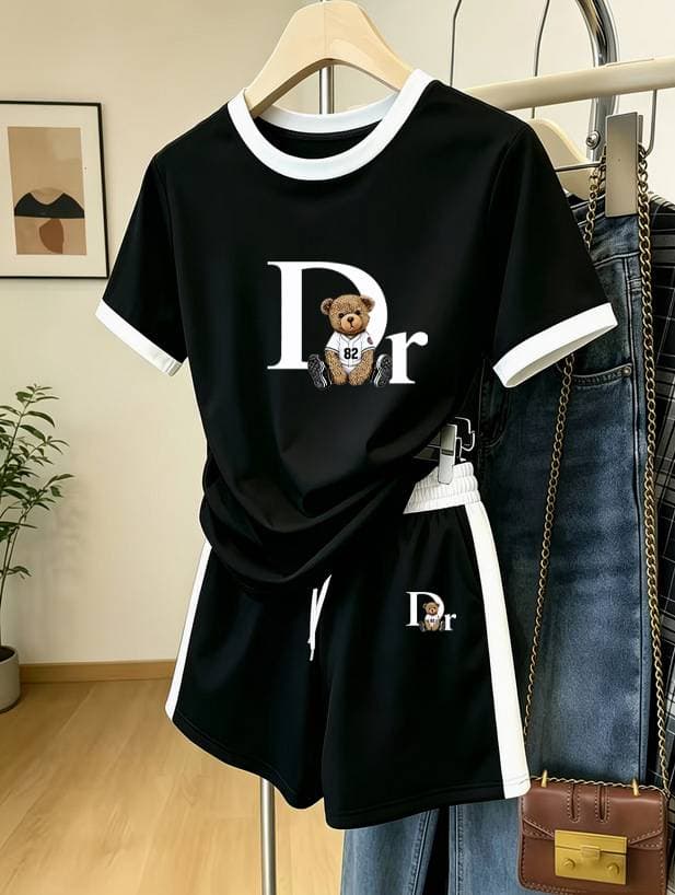 ​​Women's Color Block Print Shorts Set - Summer Casual Two-Piece Outfit​​-6