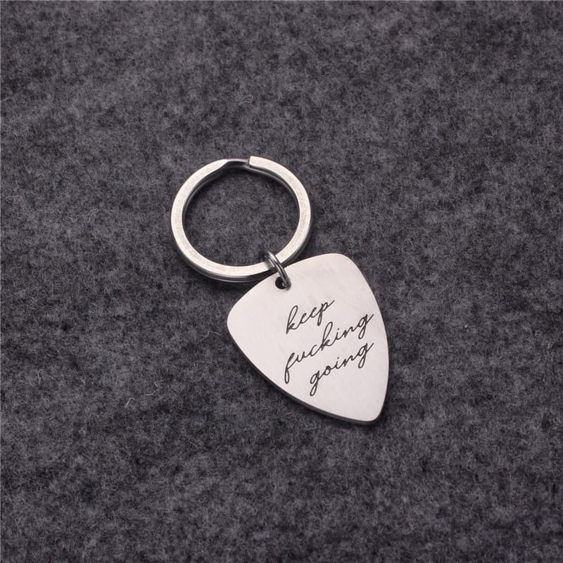 Collier en acier titane avec inscription transfrontalière pour médiator de guitare, amour de couple qui ne se décolore pas, mode simple européenn
