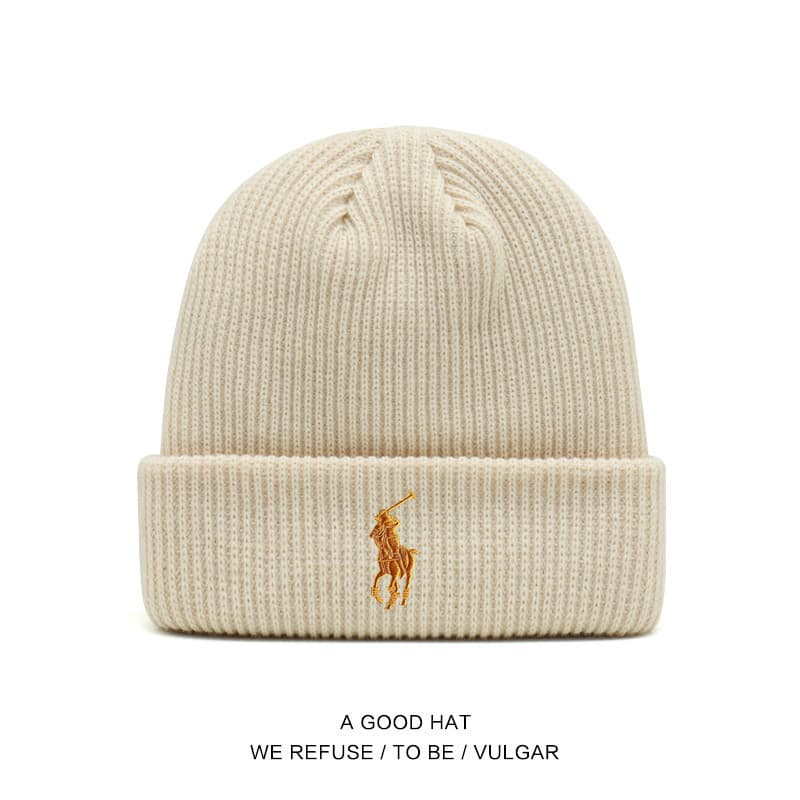 Bonnets en maille Polo pour hommes et femmes, bonnets d'automne et d'hiver, chapeaux chauds et protecteurs contre le froid, chapeaux simples et élé