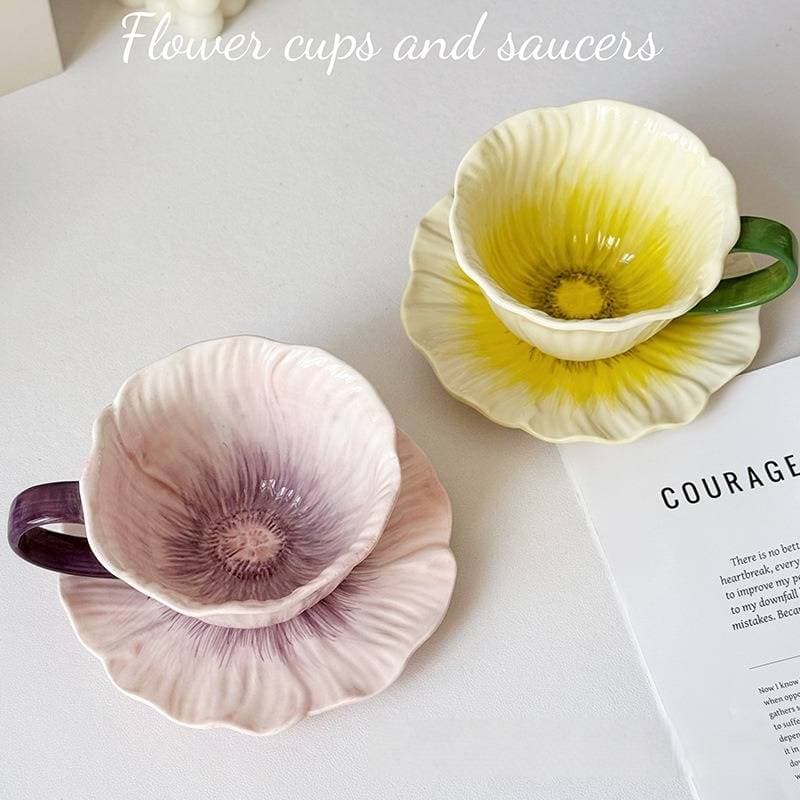 Niche Ladies' High-value Latte Cup Beautiful Coffee Cup And Saucer Set
