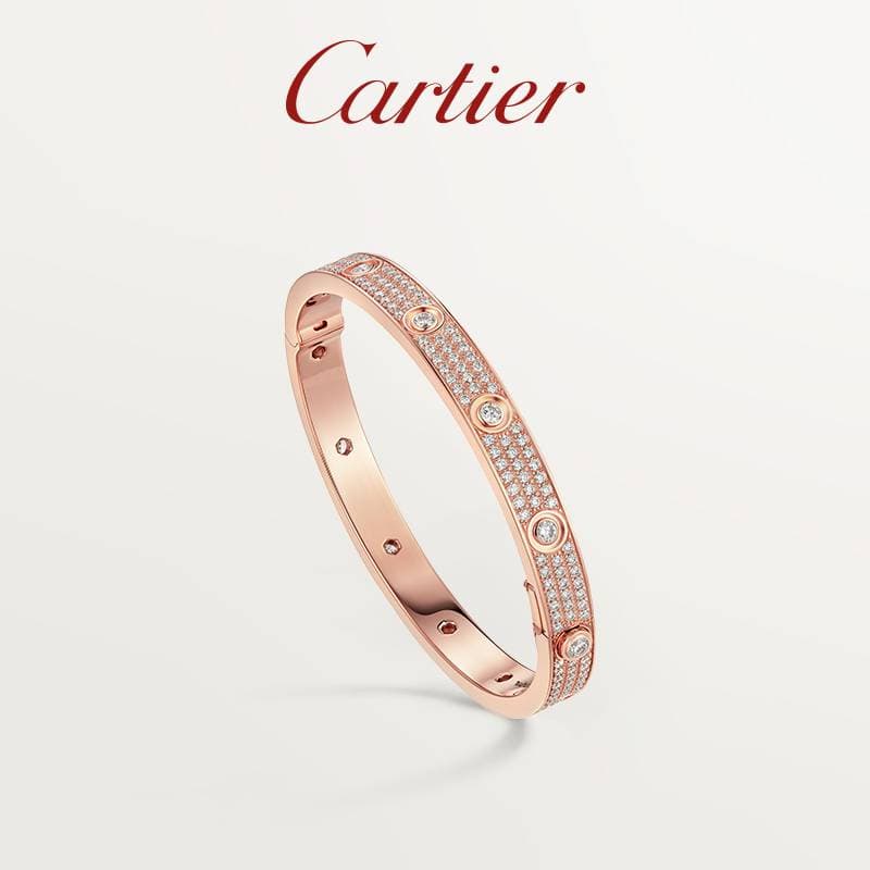 Bracelet Love pavé de diamants, or rose, or jaune, bracelet classique tendance pour homme et femme