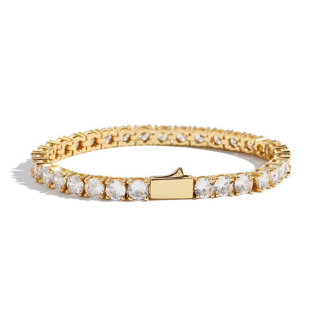 Men And Women's Jewelry Smooth Spring Buckle Tennis Hand Style 3mm 4mm 5mm Copper Inlaid Zircon Single Row Hip Hop