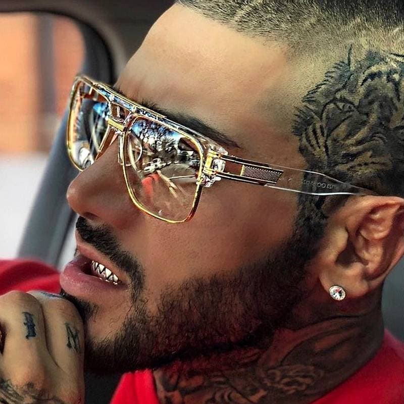 VOOTHOST New Fashion Big Frame Sunglasses Men Square Metal Sun Glasses Women Retro Sun Glasses Vintage High Quality Gafas Oculos De Sol V0119