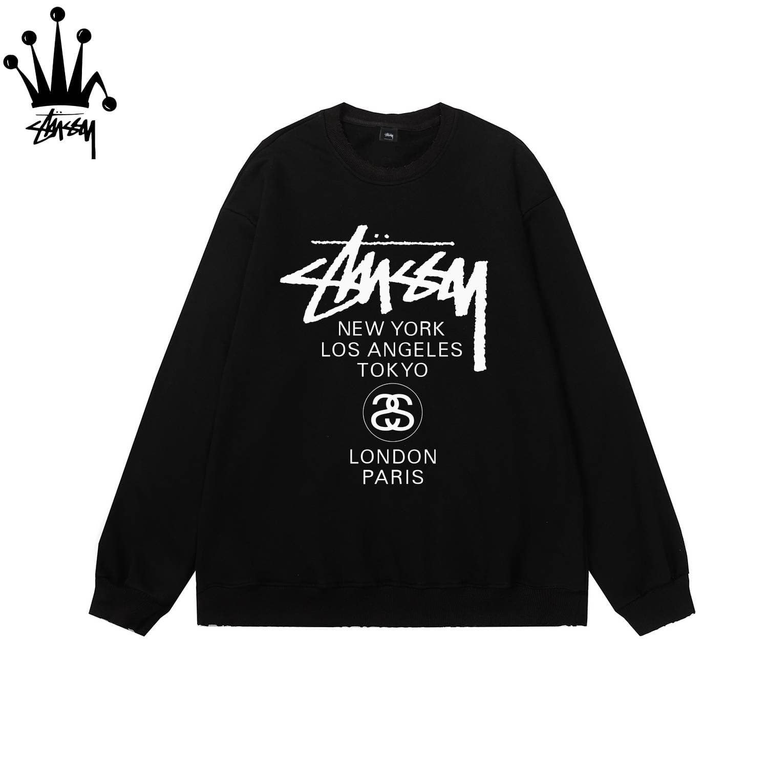 STUSSY Front Face Big Picture Letter Pattern Print Casual Fashion Long Sleeved Sweatshirt Made Of Pure Cotton Fabric For Both Men And Women