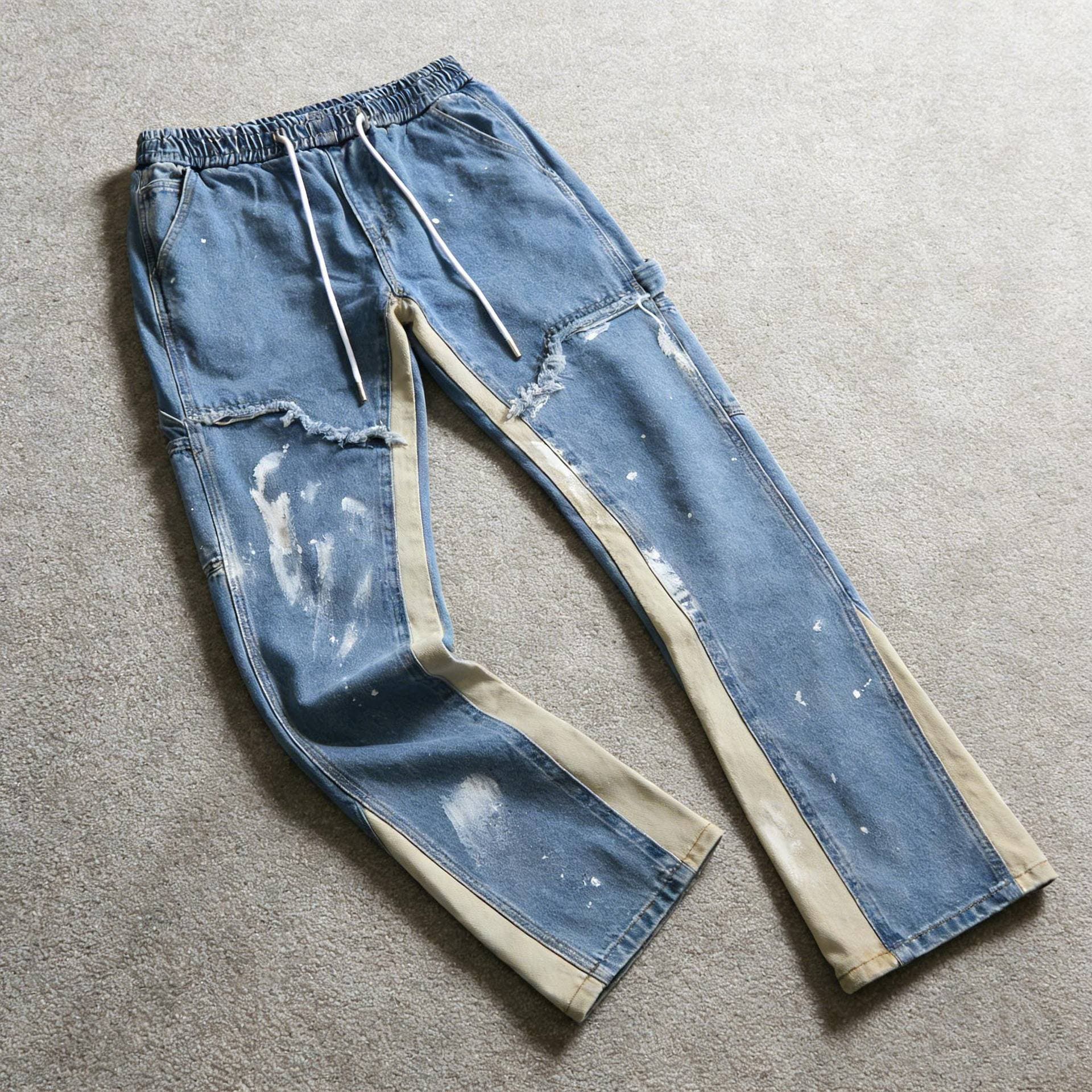 Men's Clothing Men's Autumn Fashion Slim Fit Stretch Jeans With Print - Street Style Mid-Rise Skinny Pants