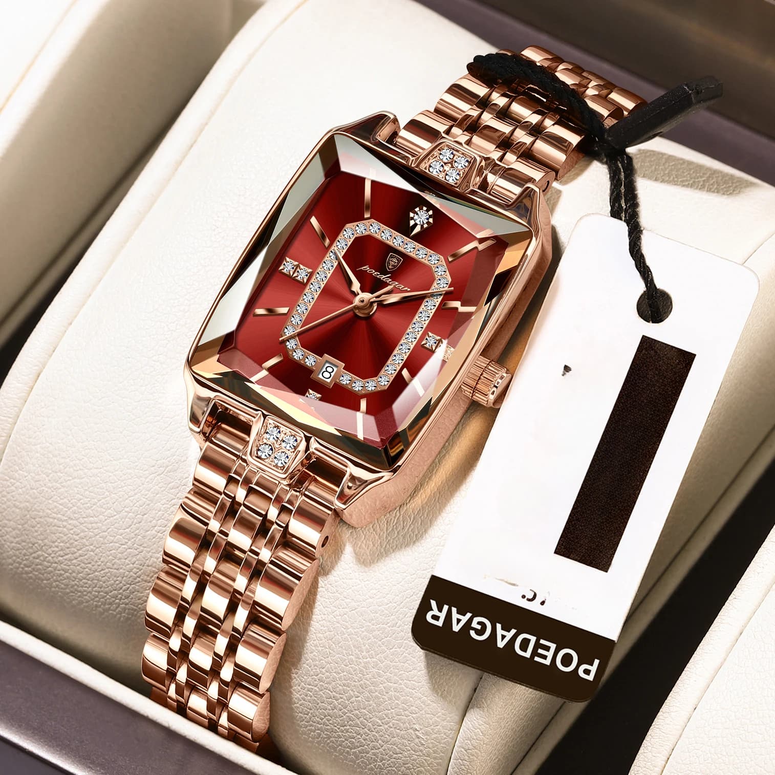 Elegant Women Wristwatch Waterproof Date Ladies Watch Stainless Steel Rectangle Quartz Women's Watches