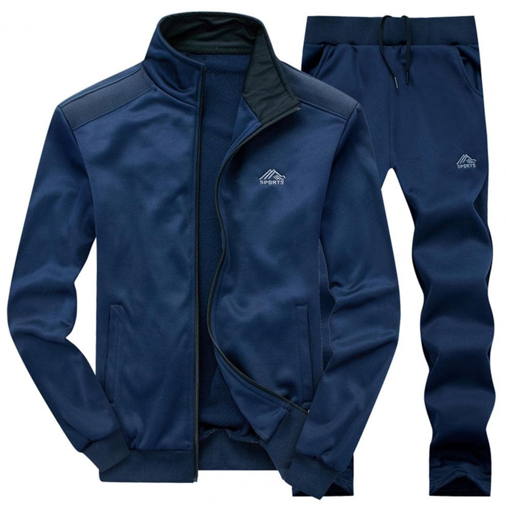 Spring Men Tracksuits Solid Color Sportswear Autumn Men's Sets Jacket + Pants Casual Tracksuit Male Gyms Sweatshirt 2