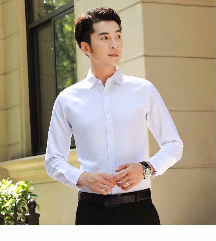 Men's Clothing Long Sleeved Slim Fitting Non Iron Shirt Wedding Formal Shirt