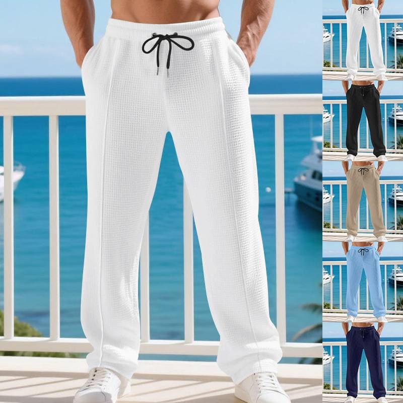 Men's Waffle-Knit Casual Pants – Straight-Leg Lounge Pants (S-XXXL, 5 Colors)