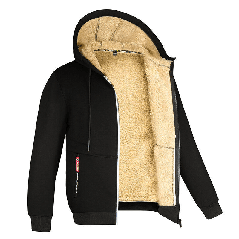 Men's clothing trend handsome baggy coat with autumn and winter and pile thickening