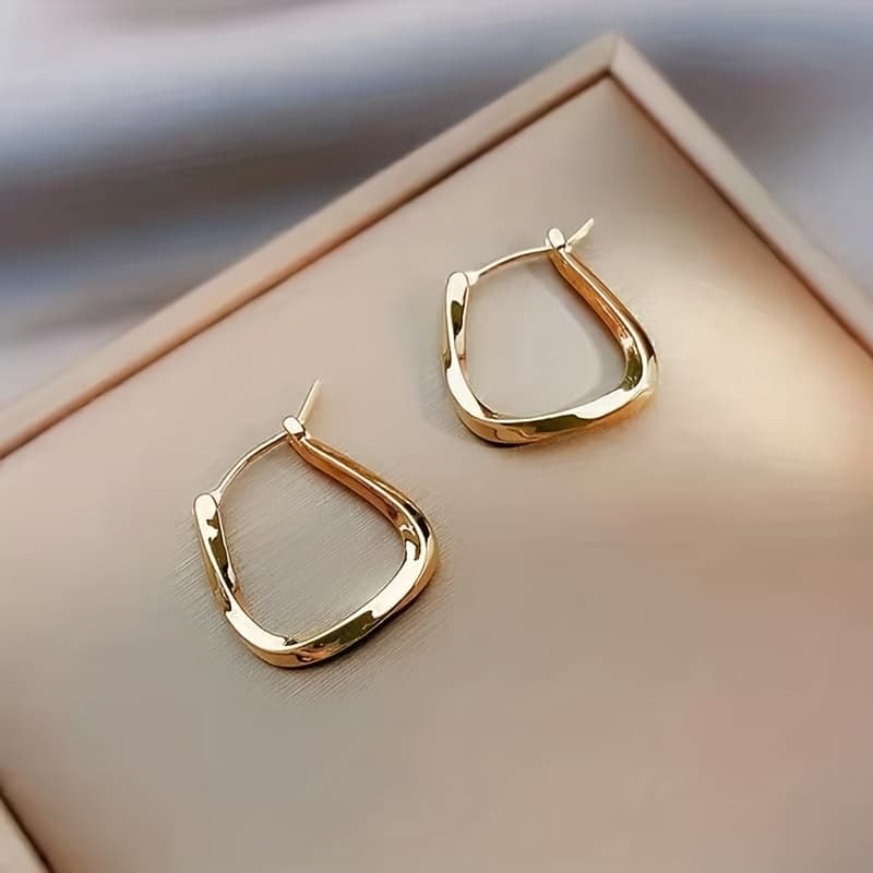 1 Pair Trendy U-shaped Wave Irregular Stud Earrings For Women Men Punk U Shape Lock Buckle Earrings Drop Earring Party Jewelry Gifts