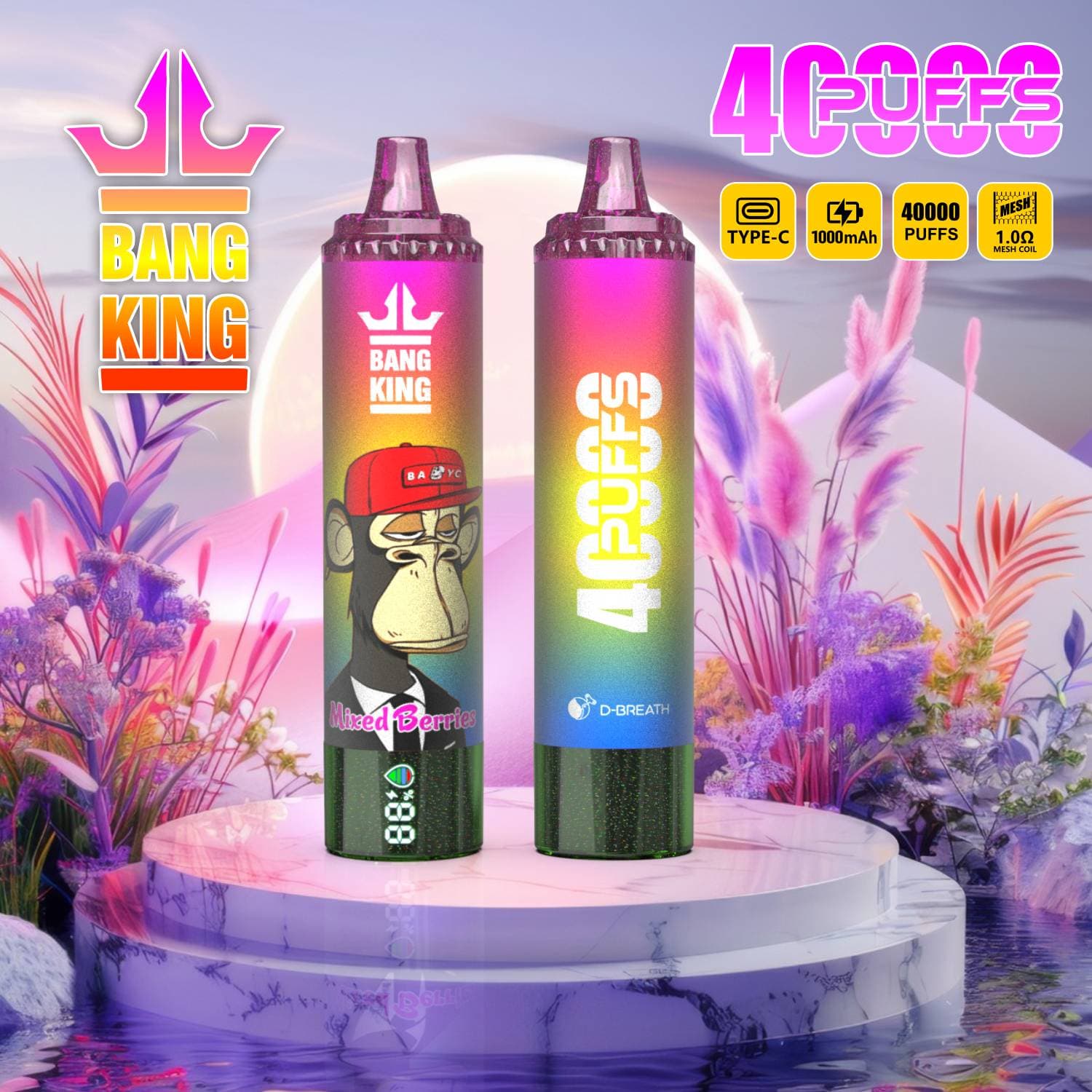 Cigarettes électroniques jetables BANG KING 40K PUFFS grande capacité et multi-saveurs,