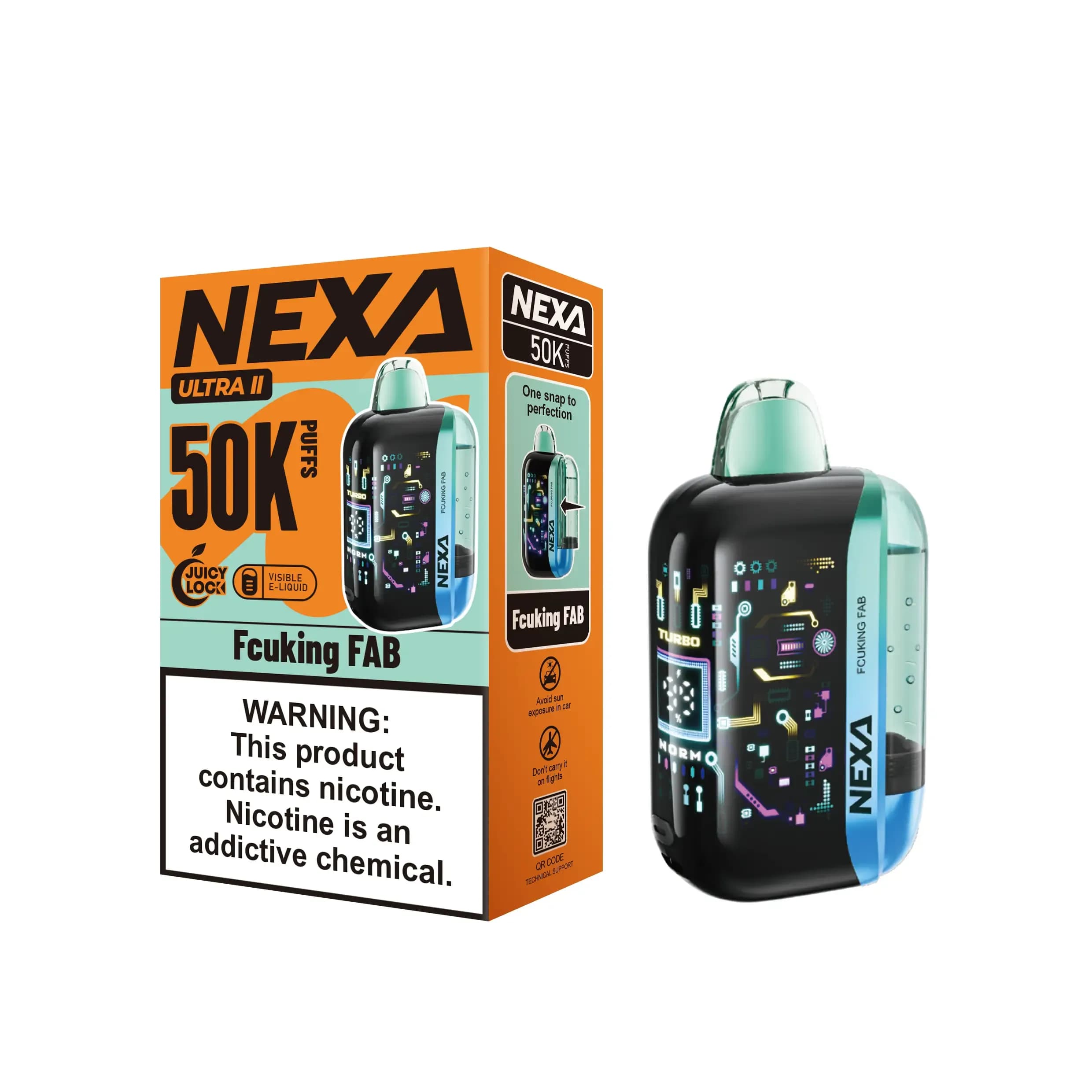 1 à 3 cigarettes électroniques jetables NEXA ULTRA II 50K (50 000 bouffées) - 20 ml, 5 % de sels de nicotine