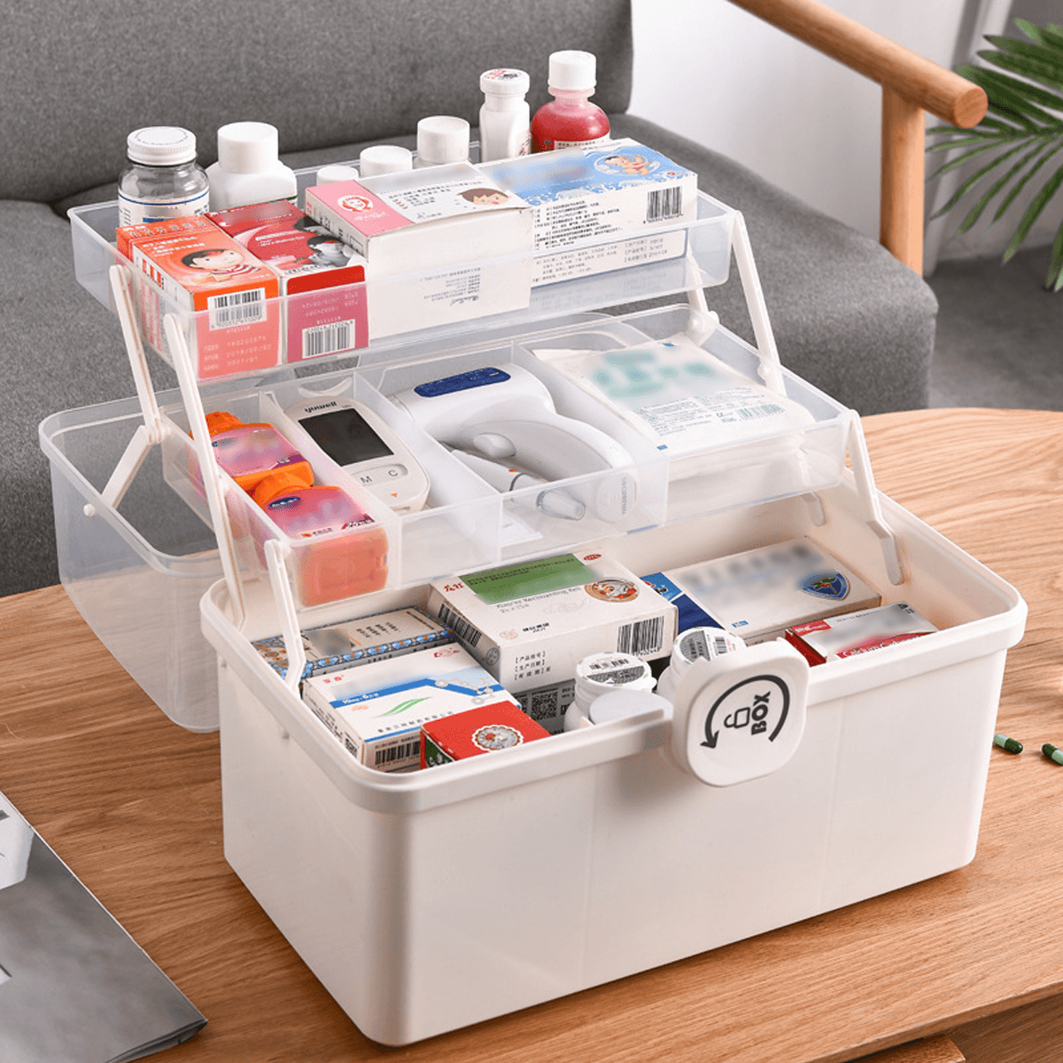 Medical Box Home With First Aid Kit Large Capacity Set Of Multi-layer Family Small Children And Students Medical Storage Box