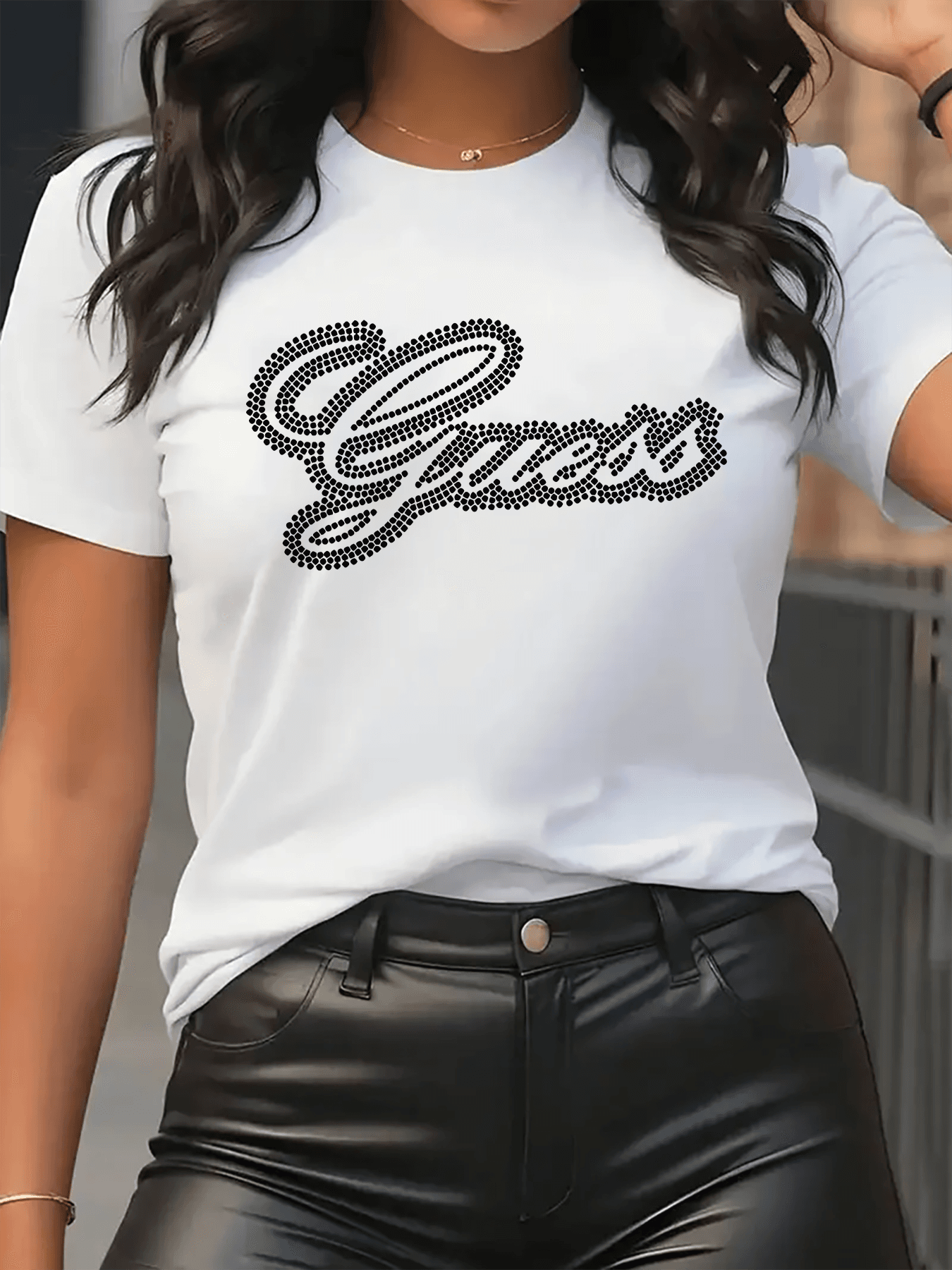 T-shirt d'été à manches courtes avec imprimé tendance pour femme