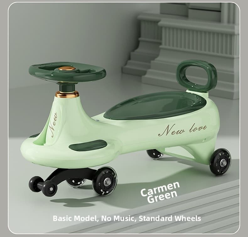 Children's Swivel Car for Ages 1-8 Unisex Silent Wheels Anti-Tipping Baby Rocking Toy Car Manual Control Plastic Transportation