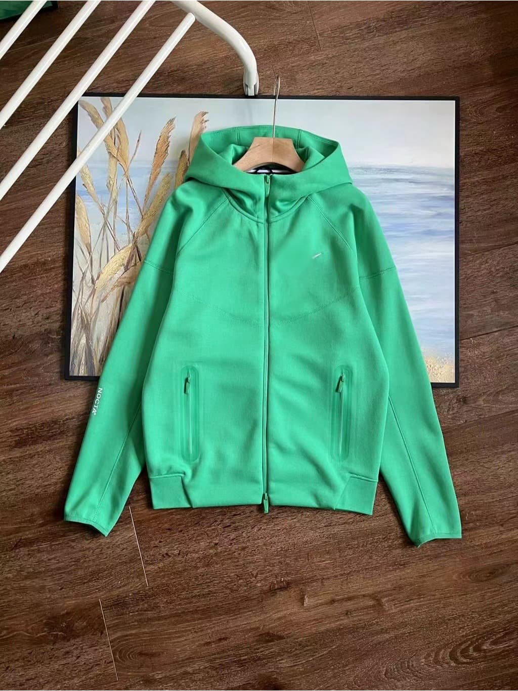 Ensemble veste et pantalon de survêtement laminé TECH FIEECE, style décontracté, hiver, printemps et automne, avec fermeture éclair.