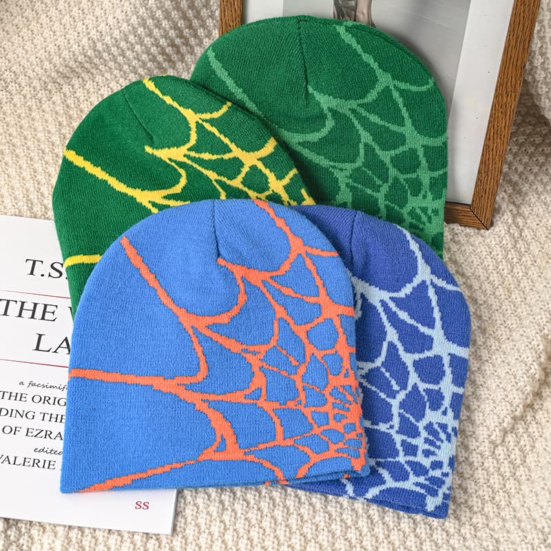 Men's Skullies & Beanies Pullover Hat Elegant And Luxurious Gifts Spider Web Jacquard Knitted Hat Men And Women Warm Hat Cold Hat Winter