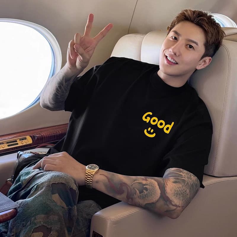 2025 New Good Smiling Face Niche Trendy Brand American Summer Pure Cotton Loose Fit Men's Couple Short Sleeved T-shirt