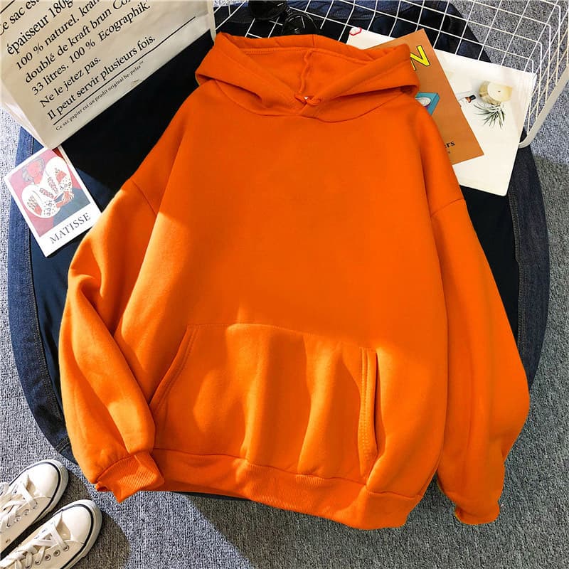 Men's Clothing Solid color hooded couple sweatshirt men's looseall-match bf style autumn trend ins spring and autumn style Hong Kong style top