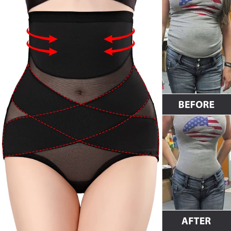 High waist tummy tuck pants, waist reduction corset, hip lift, slimming underwear for women, postpartum tummy reduction, cross restraint corset