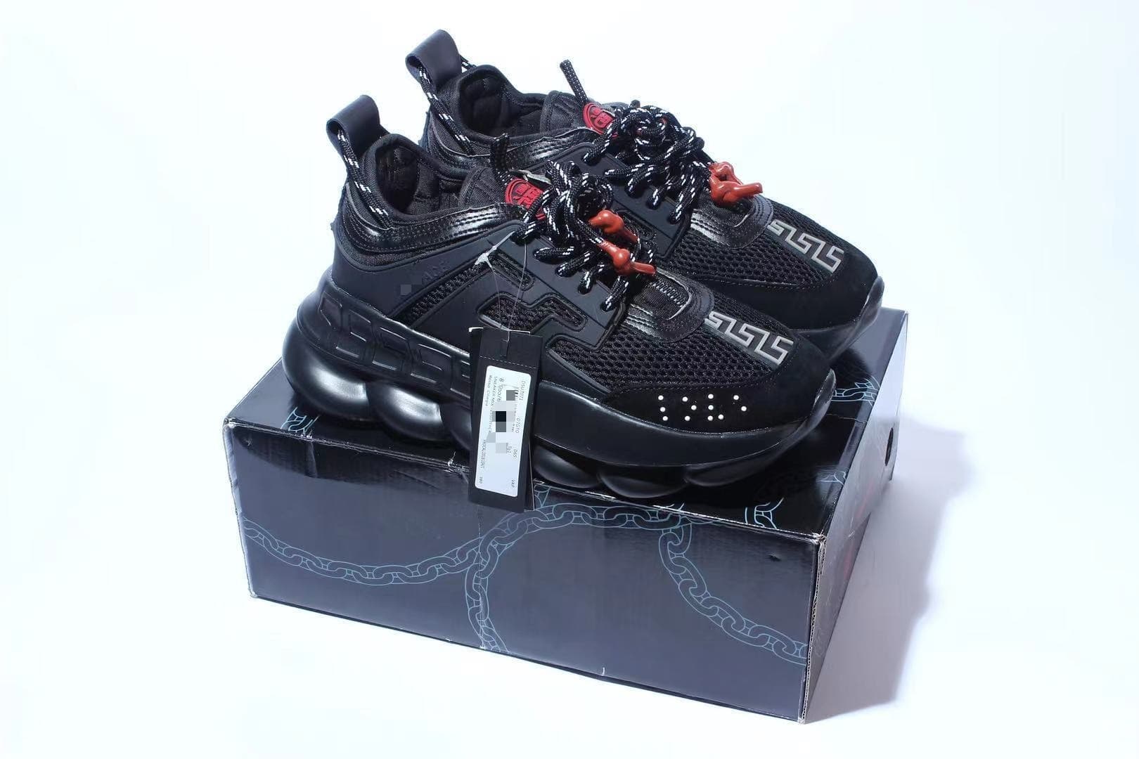 Chaussures de sport décontractées tendance Chain Reaction à tige basse, style rétro, polyvalentes, pour couples, semelle épaisse rehaussante et