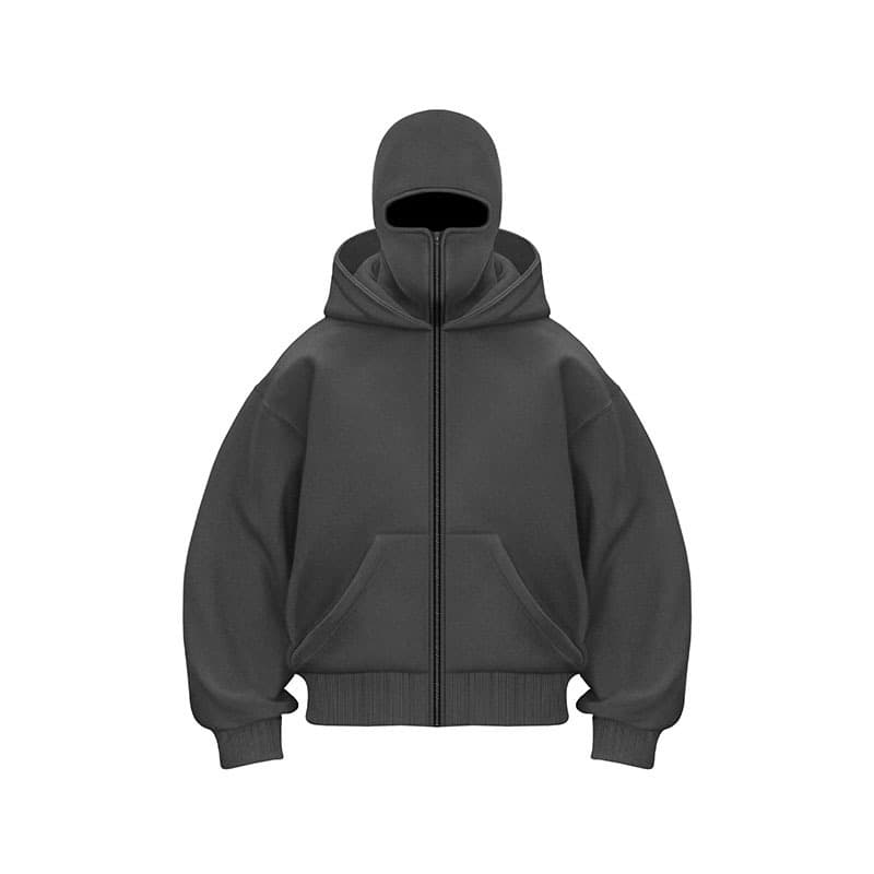 DIY light panel ins new hooded sweatshirt short jacket for men women, double hat autumn and winter couple, pure cotton