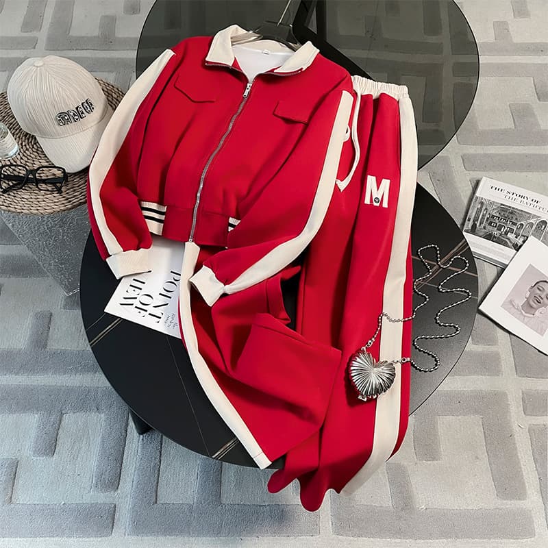 Women's Clothing High End Casual Sports Suits For Women Spring New Style Trendy Fashion Brand Jacket Wide Leg Pants Two Piece Suit