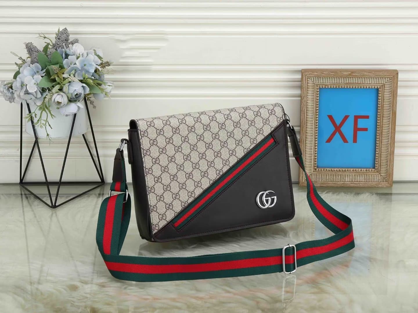 Sac à bandoulière rayé de luxe pour hommes, porte-documents, nouvelle mode 2024