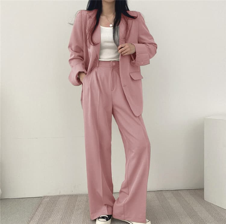 Women's clothing Small Suit Retro Jacket Slim Fashion Spring And Autumn Women's Style Casual Design Top And Trousers Suit