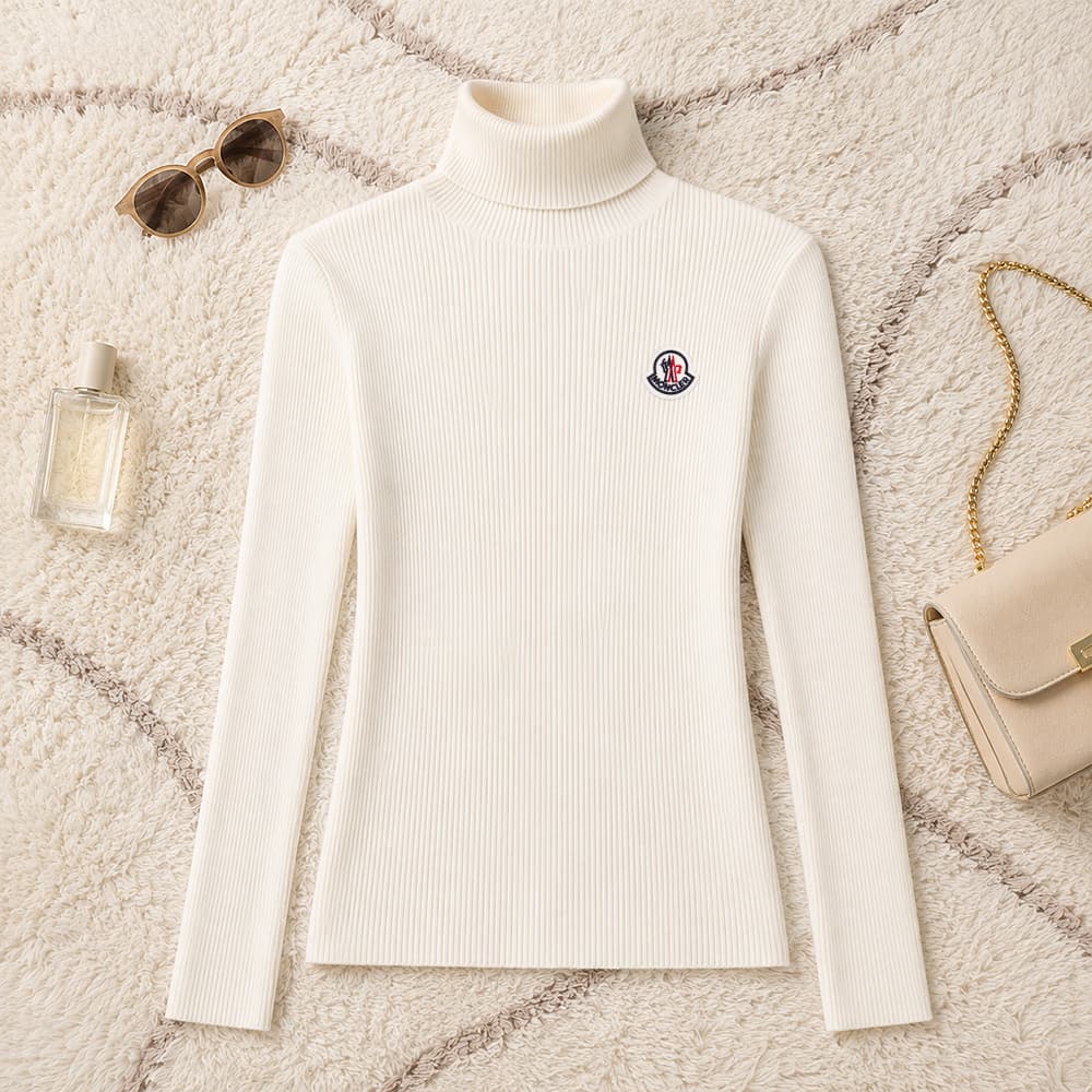 Pull à col roulé tendance pour femme, en maille, automne-hiver, haut chic et polyvalent, nouveauté