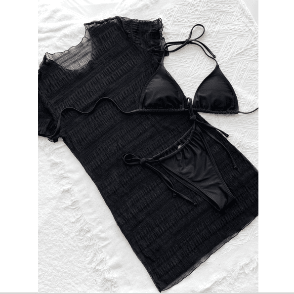 Women's Three-piece swimsuit bikini swimsuit women's split solid color swimsuit explosive swimsuit