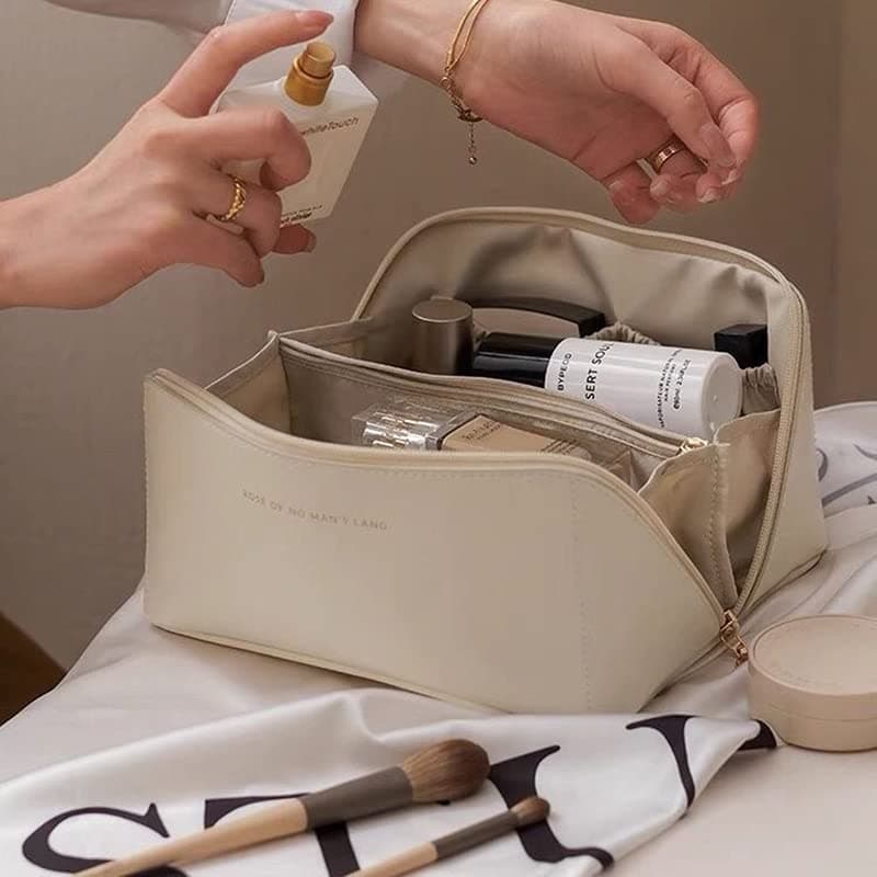 Ladies' Large-capacity Cosmetic Bag, Leather Cosmetic Bag, Multifunctional Article Organizer, Y2K Accessories, Ladies And Girls