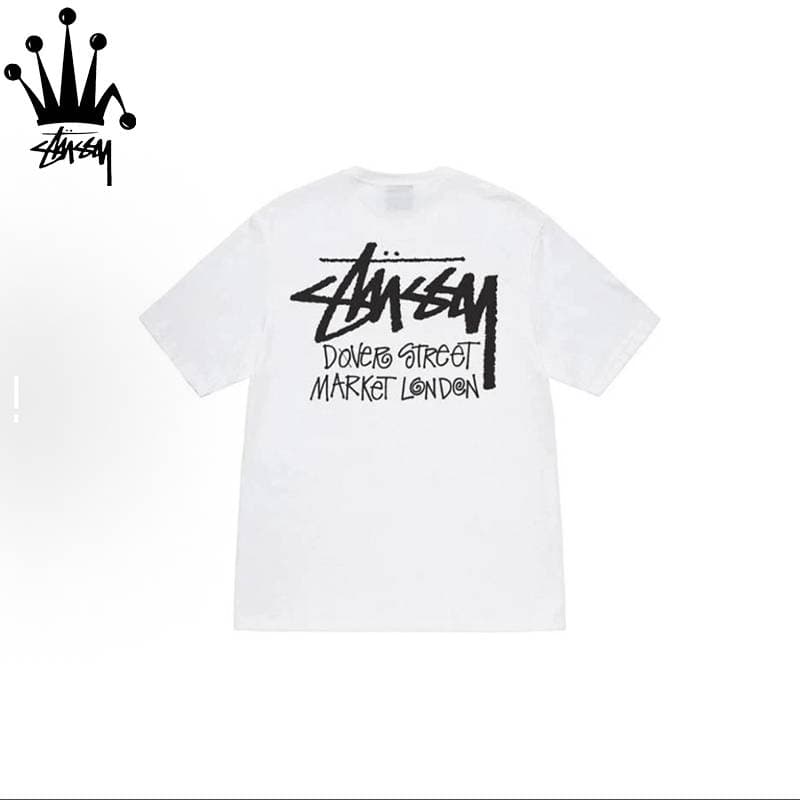 Stussy London DSM City Limited Edition Letter Pattern Printed Casual Loose Cotton Short Sleeved T-shirt