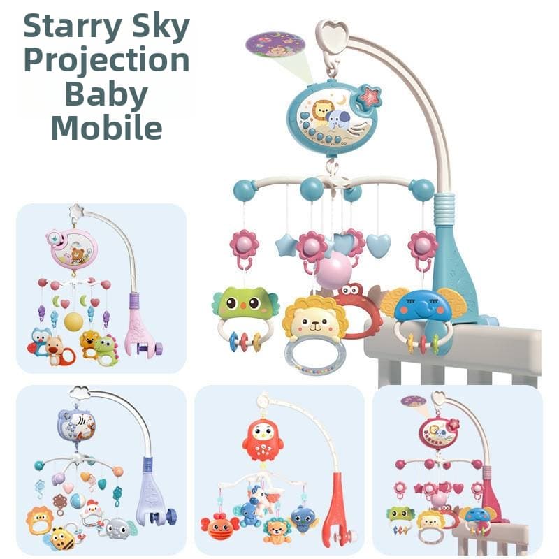 Newborn Baby Crib Mobiles 6 Month Old Soothing Musical Rotating Toys With Rattles And Pendants Baby Development Playthings