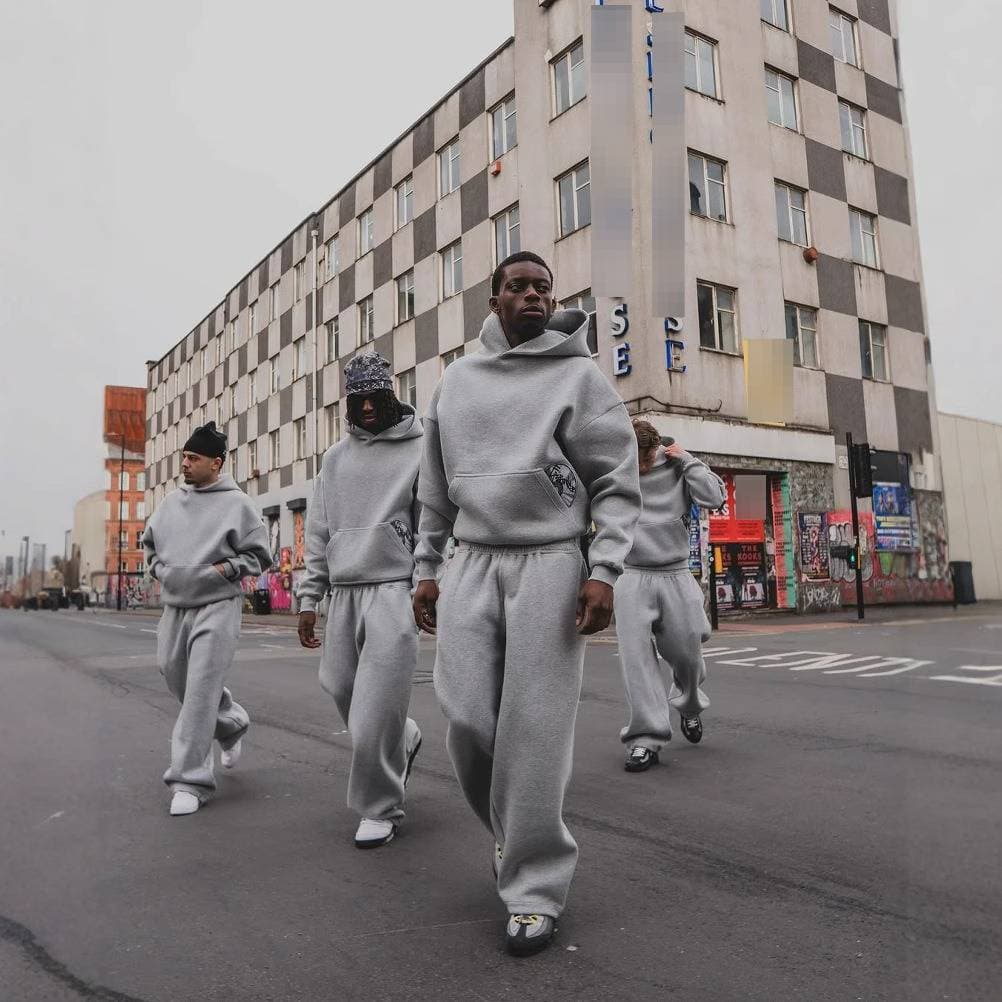 Men's Clothing Personalized Printed Sweatshirt And Sweatpants Suit Long-sleeved Pullover Hoodie Retro Jacket Street Style