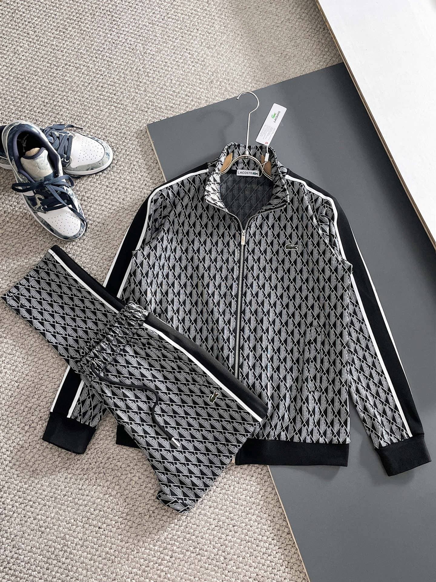 Costume décontracté tendance en crocodile français avec fermeture éclair et plusieurs couleurs assorties, style décontracté et polyvalent