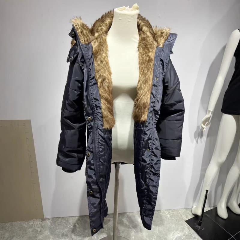 Vêtements pour femmes nouveau manteau d'hiver chaud en coton avec col en fourrure pour femme manteau en coton slim à manches longues avec fermeture