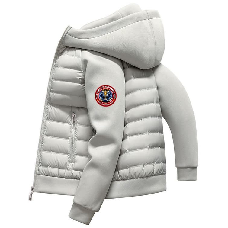 Urban Tech Hooded Jacket For Men & Women - Lightweight Winter Coat With Contrast Paneling, Water-Resistant Polyester (White, Black)