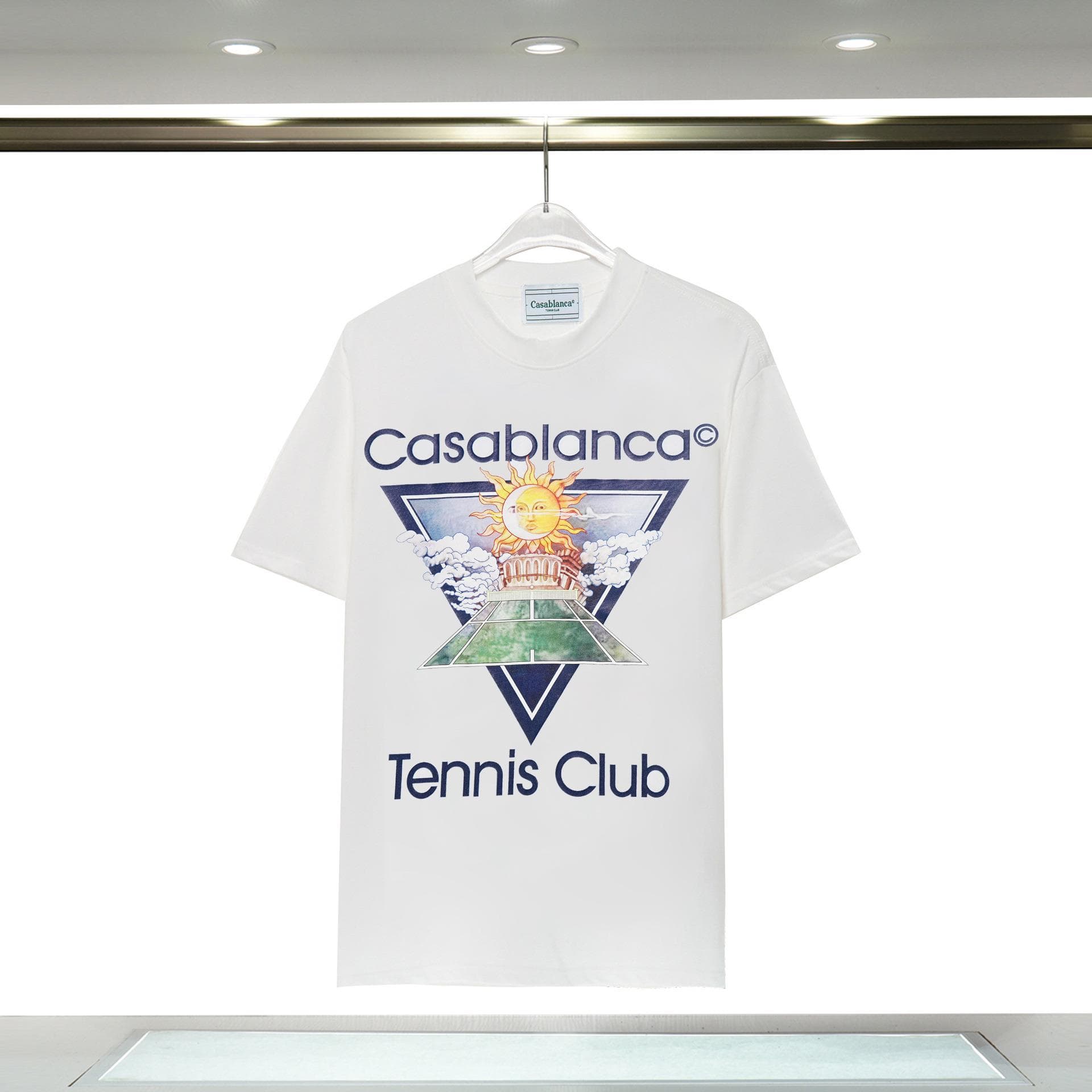 Vêtements pour hommes 24 nouveaux styles Illusion Gate Letter Printing T-shirt à manches courtes à col rond personnalisé