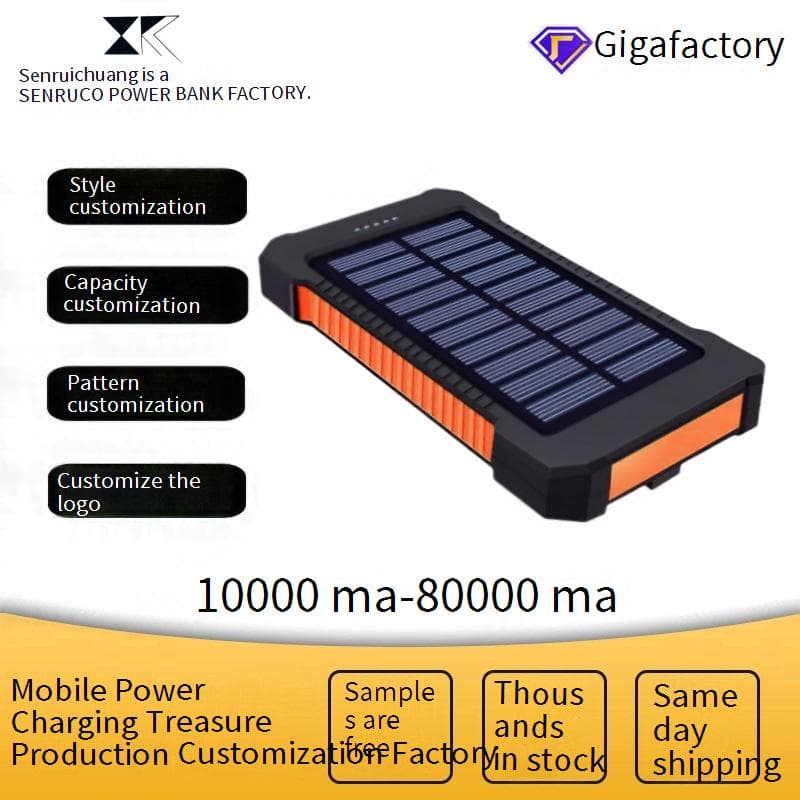 Mobile Phone Accessories Ultra Thin Portable Solar Power Bank 20000 MAh Mobile Power Supply Universal