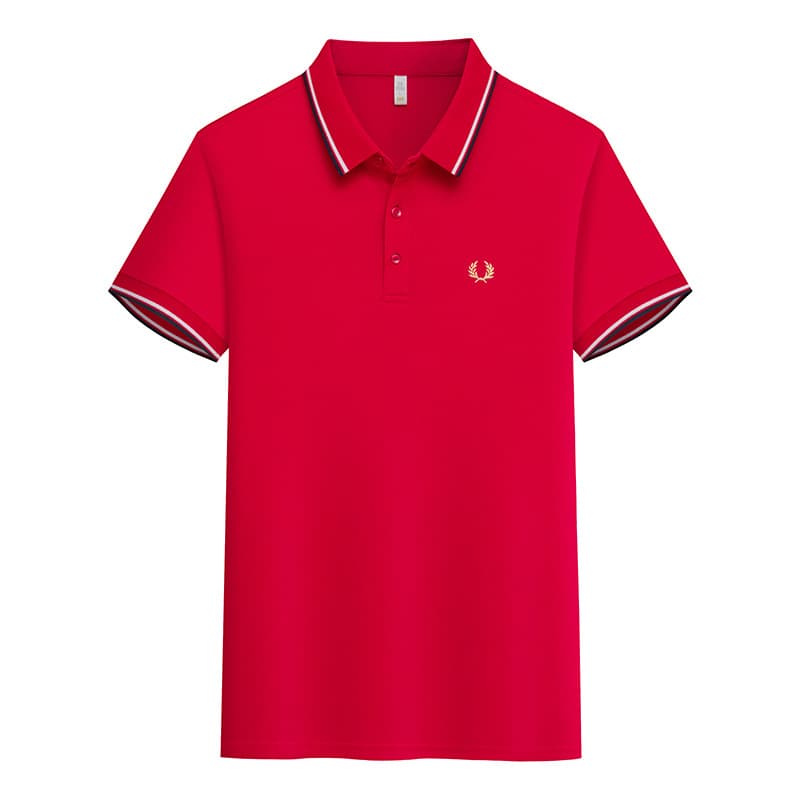 Polo décontracté American High Street POLO à pointes de blé à manches courtes pour hommes Tendance estivale Hauts amples et confortables tout-as