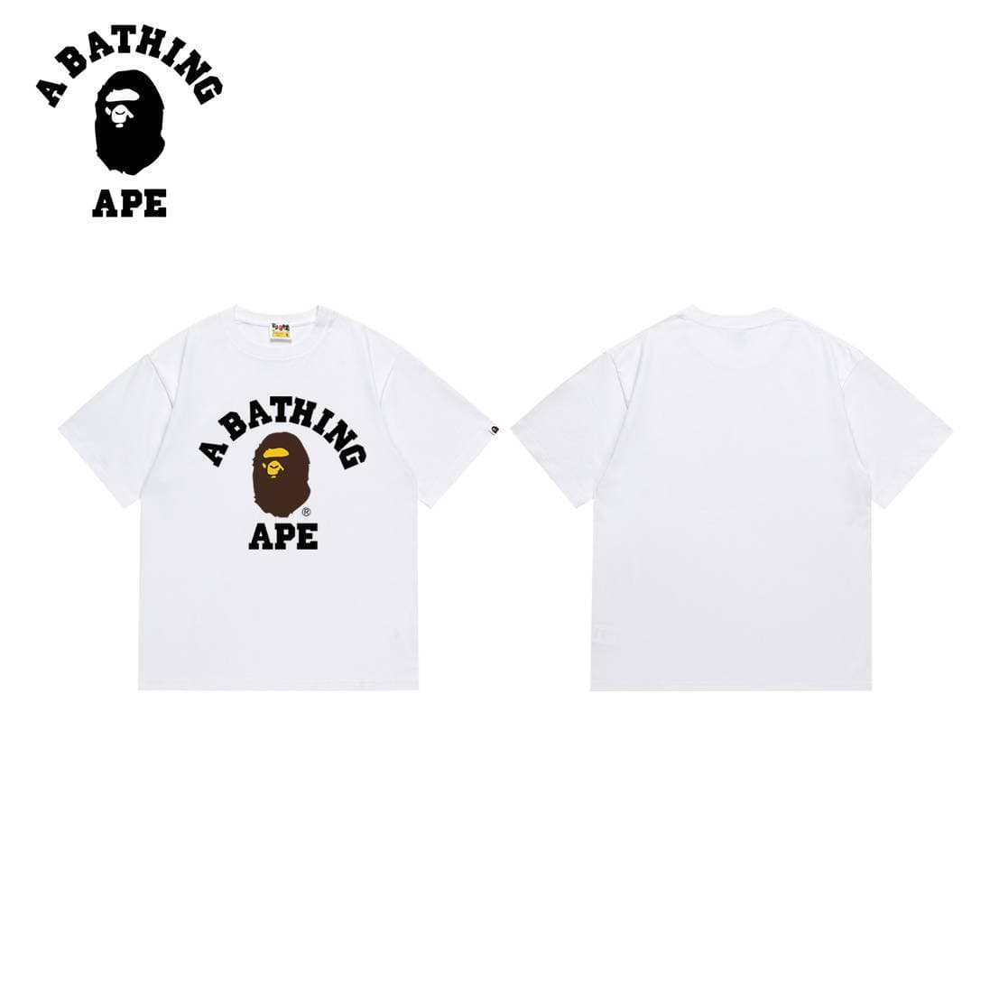 A BATHING APE BAPE-Ape Man Small Head Classic Letter Printed Short Sleeved T-shirt