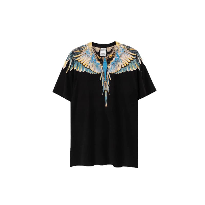 Man's Clothing Marcelo MB Fashion Feather Short Sleeve Yellow Blue White Wings Printed Men's And Women's T-shirt Summer