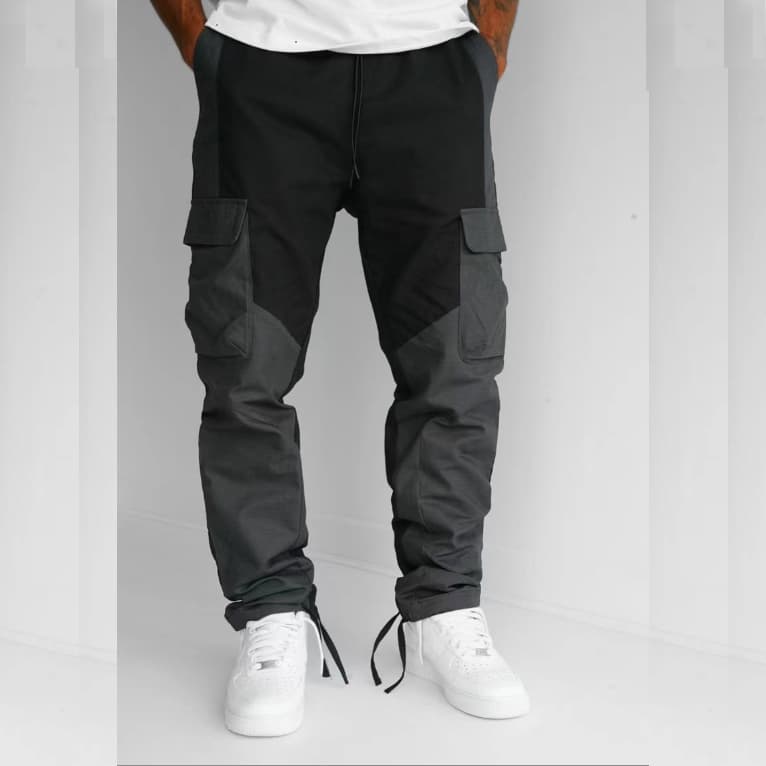 Men's Asymmetric Design Cargo Pant Terrain Panel Cargo Pants