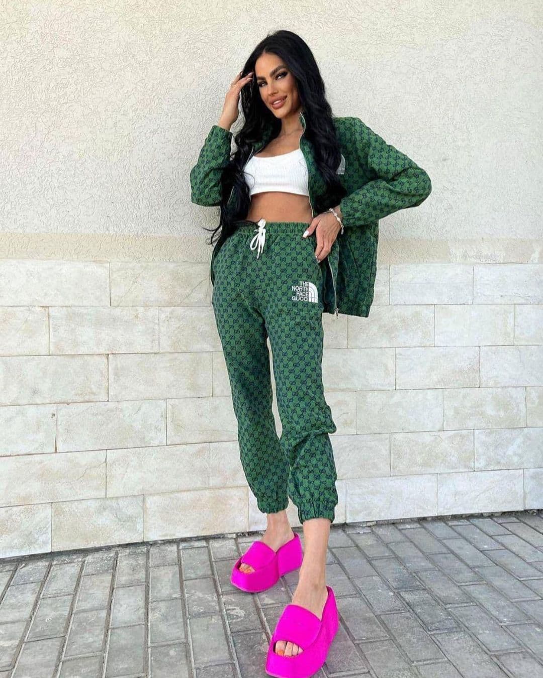 Nüshu Spring New Soft High Elastic Thickened Embroidered Zipper Suit