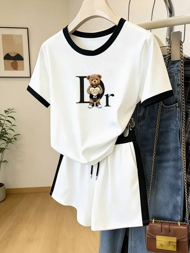 ​​Women's Color Block Print Shorts Set - Summer Casual Two-Piece Outfit​​-10