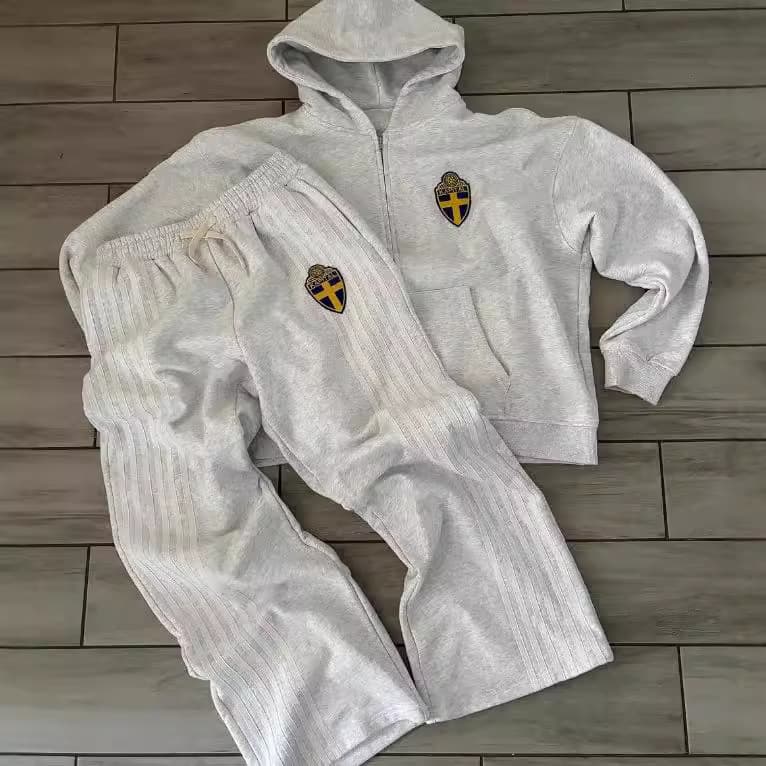 Men's Clothing Hooded Sweater Suit Autumn And Winter New Zipper Sweater Cardigan Casual Sports Sweatpants